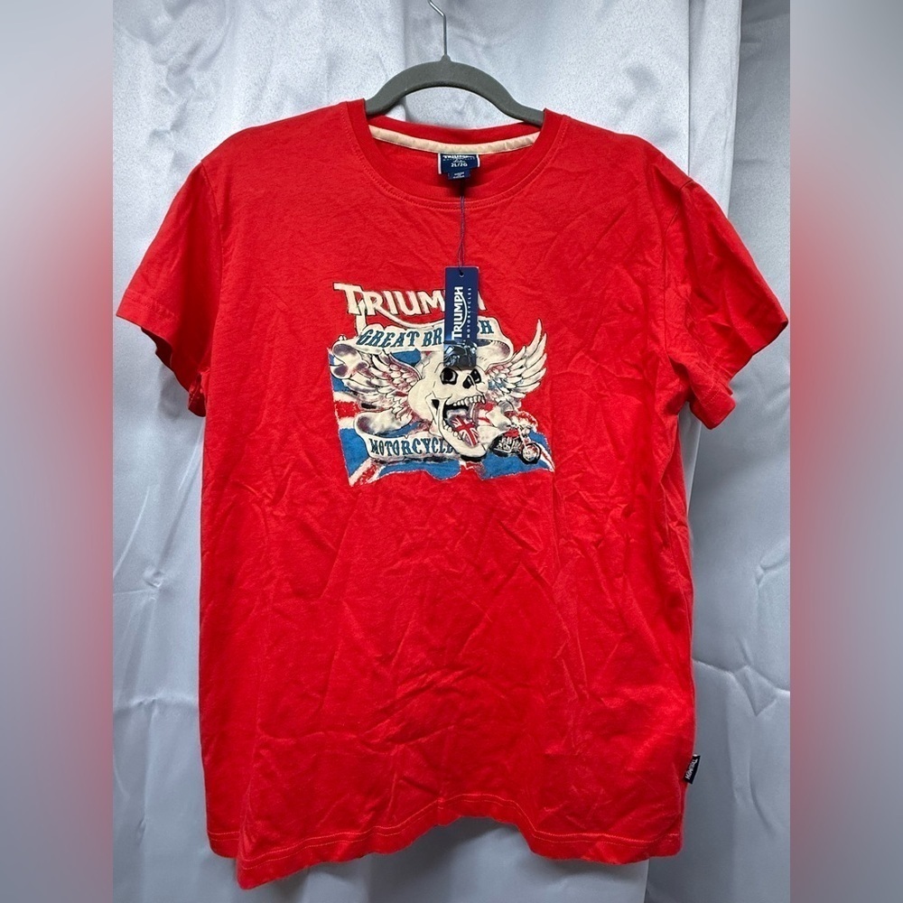 Triumph Women’s Red Motorcycle T Shirt Size XL NWT